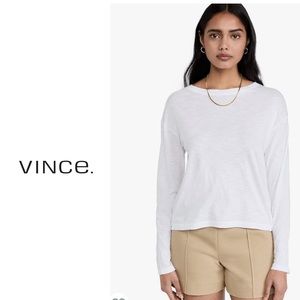 Vince Womens Boxy long sleeve crew tee